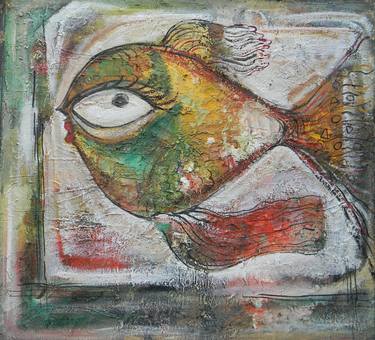 Print of Fish Paintings by Gela Kentchuashvili