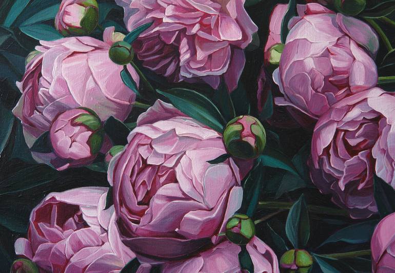 Original Photorealism Floral Painting by Ekaterina Vestnikova