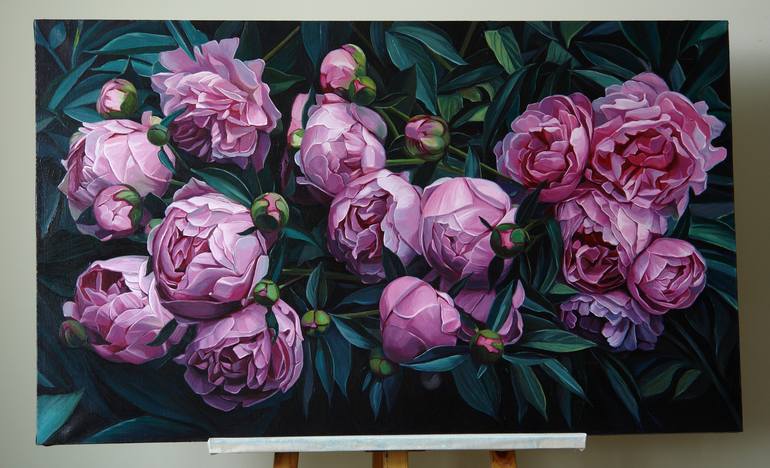 Original Photorealism Floral Painting by Ekaterina Vestnikova