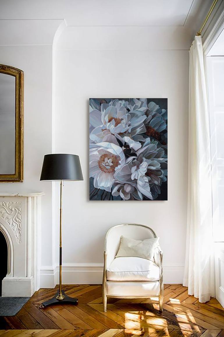 Original Photorealism Floral Painting by Ekaterina Vestnikova