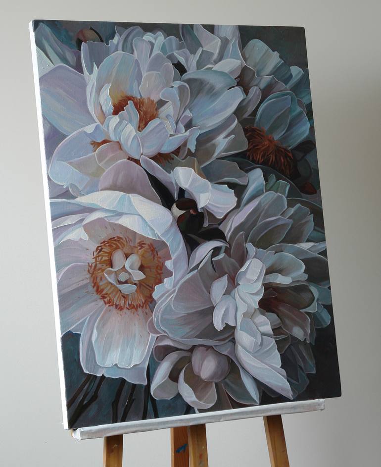 Original Photorealism Floral Painting by Ekaterina Vestnikova