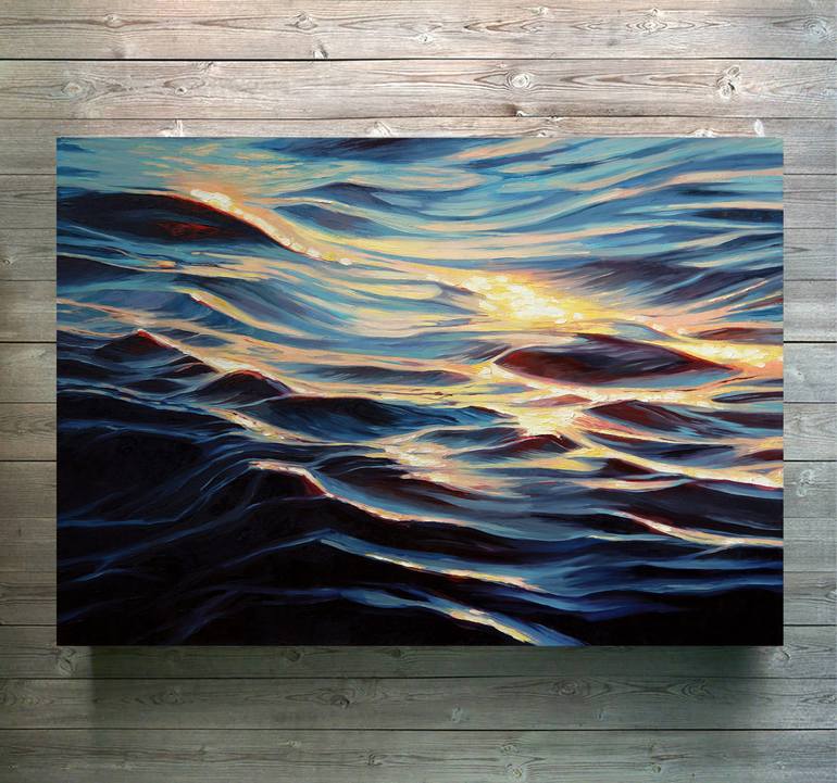 Original Abstract Seascape Painting by Ekaterina Vestnikova