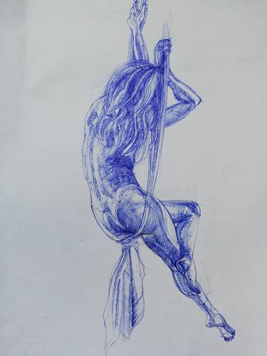 Original Expressionism Nude Drawings by Robin Leavy