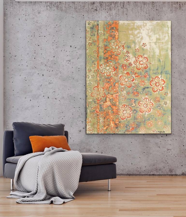 Original Expressionism Floral Painting by Leslie Rowland