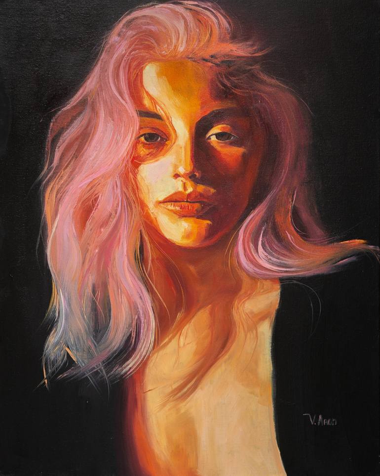 sunset portrait painting