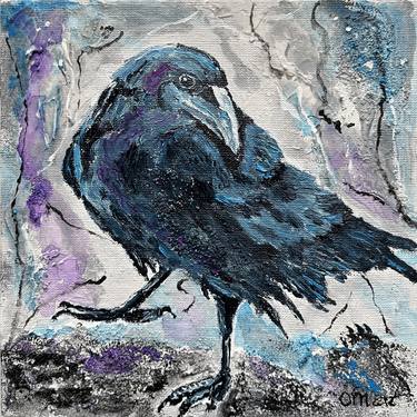 Crow Painting Oil Original thumb