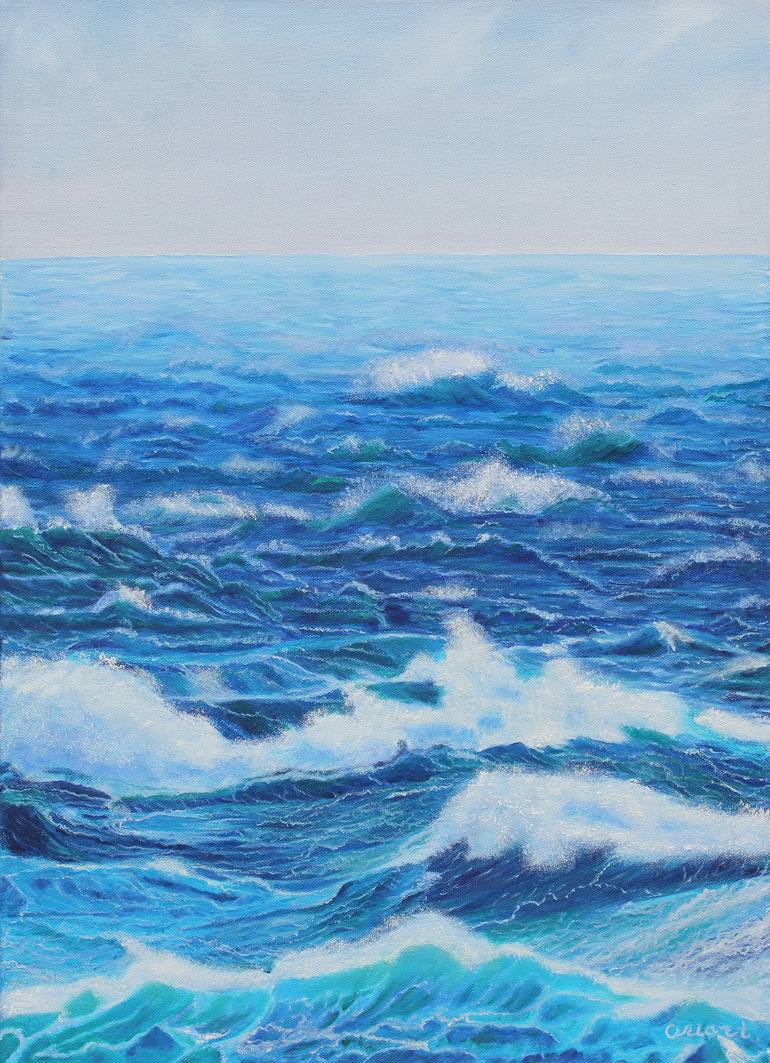 Print of Modern Seascape Paintings by Olga Mart