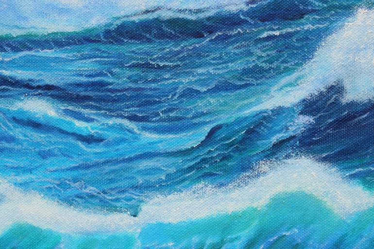 Original Modernism Seascape Painting by Olga Mart