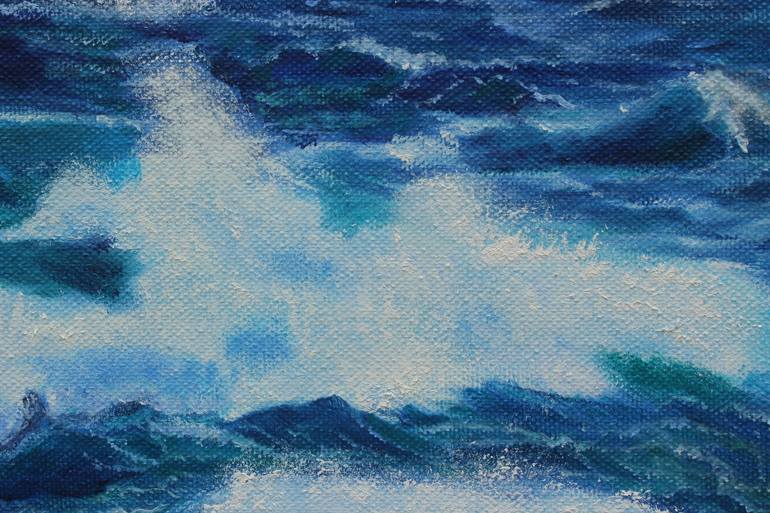 Original Modernism Seascape Painting by Olga Mart