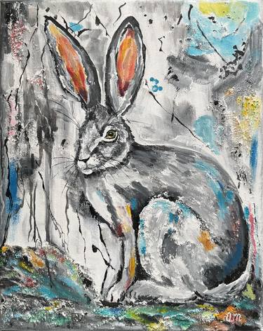 Bunny Painting Original thumb