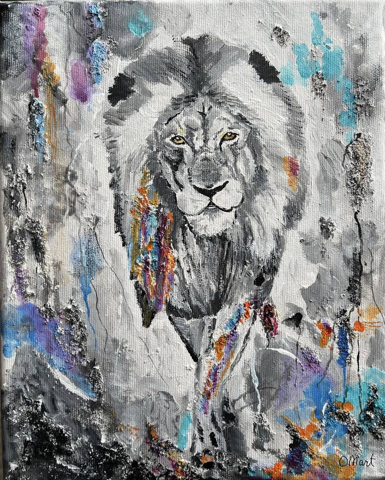 Original Lion Painting Abstract Animal Art Texture Lion Artwork Painting by  Olga Mart | Saatchi Art
