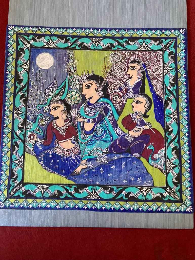 Original Folk Women Painting by Anita Sahu