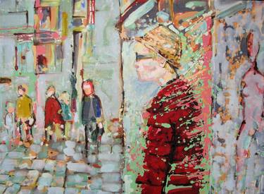 Original Abstract Expressionism People Painting by Daniel Wegner