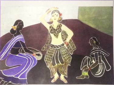Print of Abstract Expressionism Women Paintings by Prabha Sharma