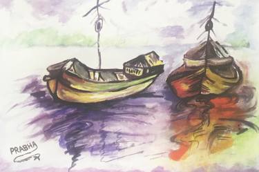 Print of Fine Art Seascape Paintings by Prabha Sharma