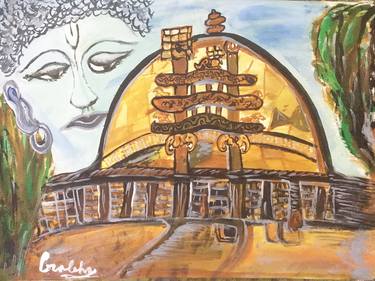 Original Abstract Expressionism Architecture Paintings by Prabha Sharma