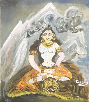 Original Classical mythology Painting by Prabha Sharma