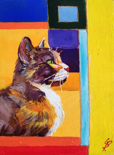 Print of Cats Paintings by Sona Petrosyan