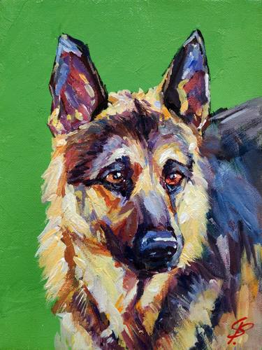 Print of Fine Art Dogs Paintings by Sona Petrosyan