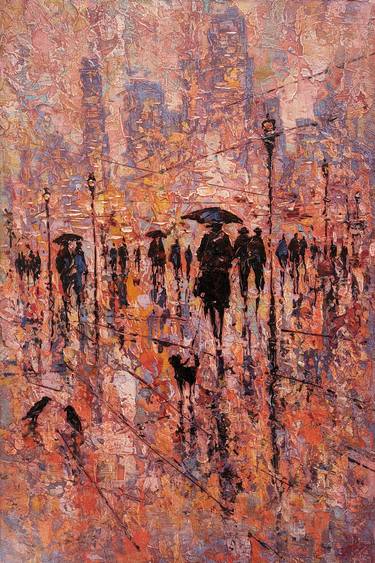 Print of Abstract People Paintings by Movses Petrosyan