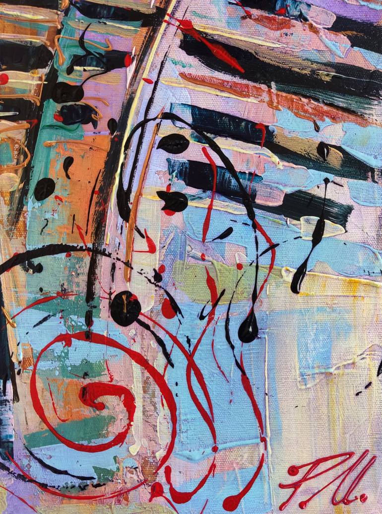 Original Abstract People Painting by Movses Petrosyan