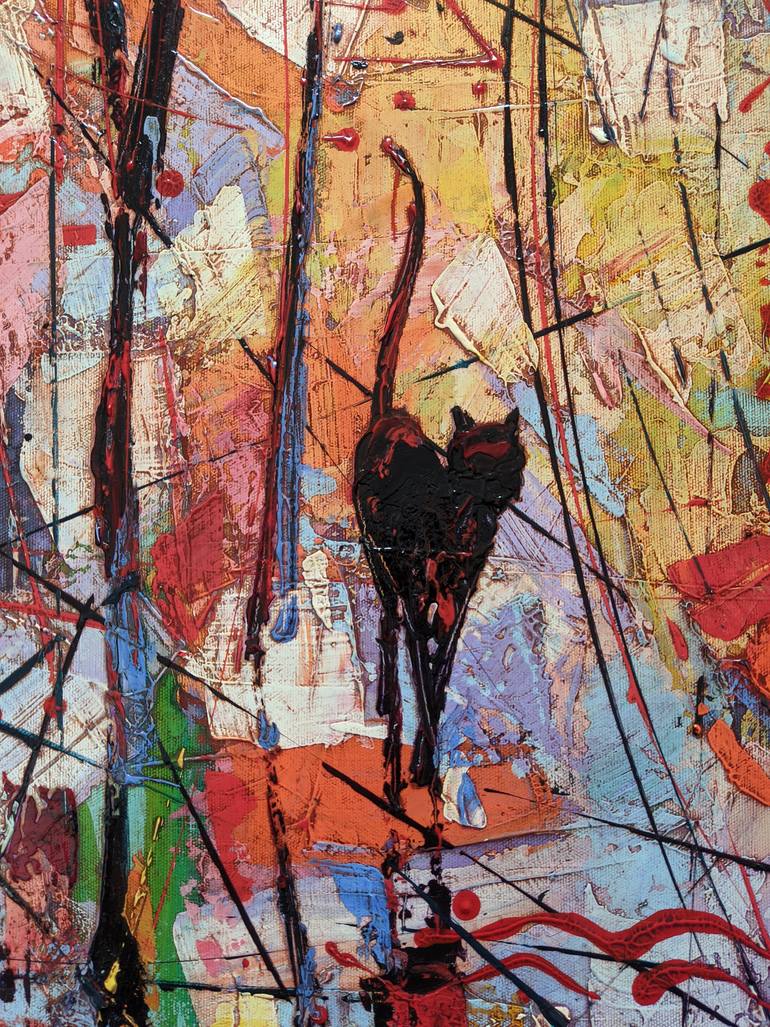 Original Abstract People Painting by Movses Petrosyan