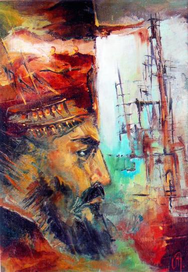 Print of Impressionism Portrait Paintings by Movses Petrosyan