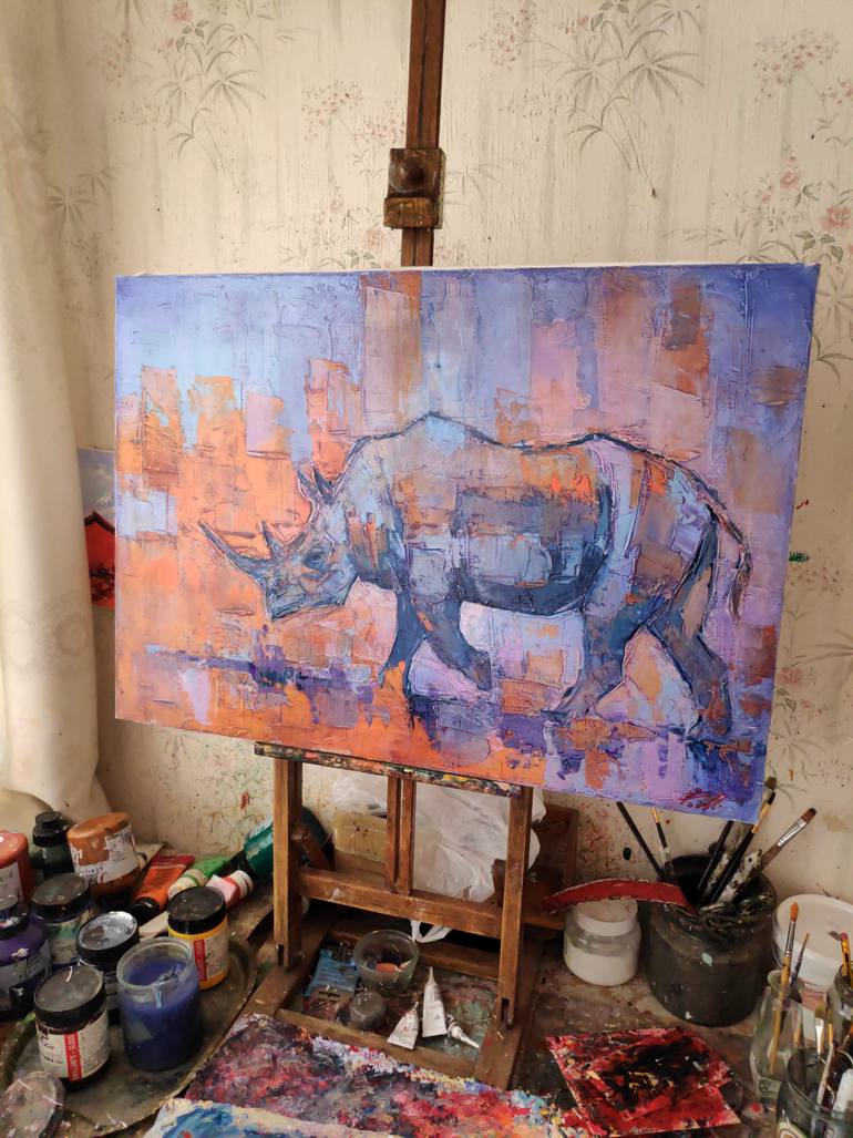 Original Abstract Animal Painting by Movses Petrosyan