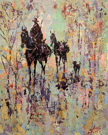 Print of Abstract Horse Paintings by Movses Petrosyan