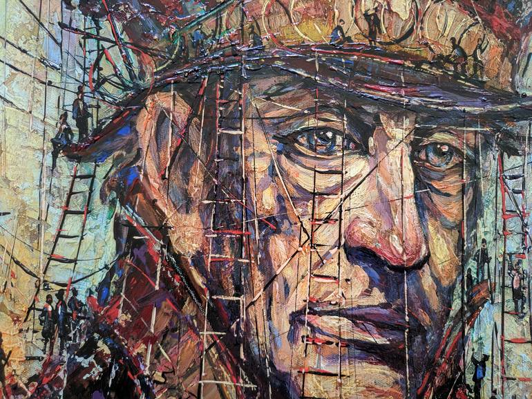 Original Abstract Portrait Painting by Movses Petrosyan