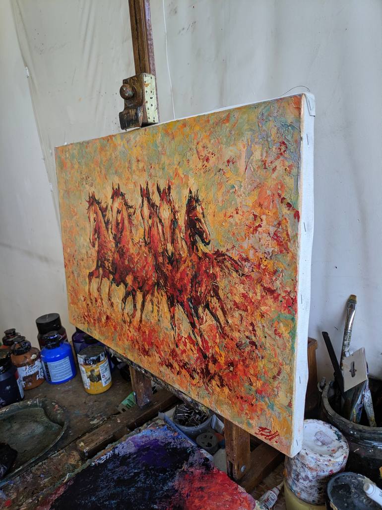 Original Abstract Horse Painting by Movses Petrosyan