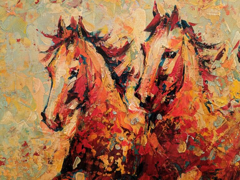 Original Abstract Horse Painting by Movses Petrosyan