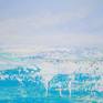 Abstract seascape waves blue teal art