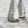 Regatta sailing boats painting beige brown