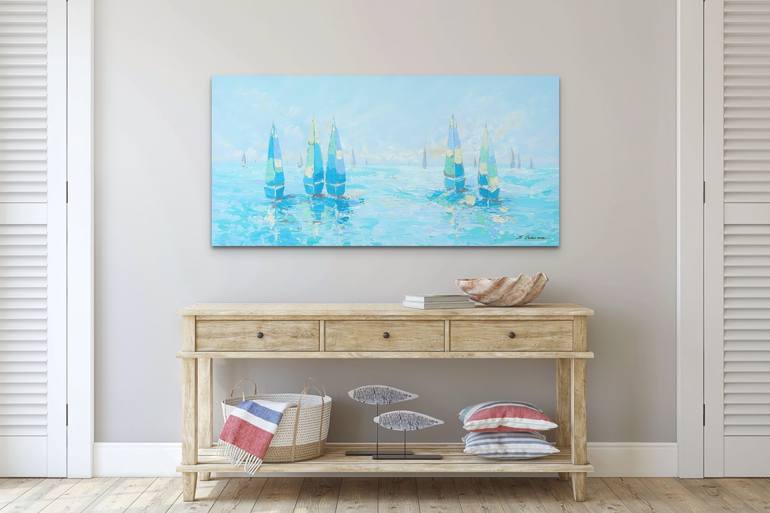 Original Abstract Seascape Painting by Sveta Osborne