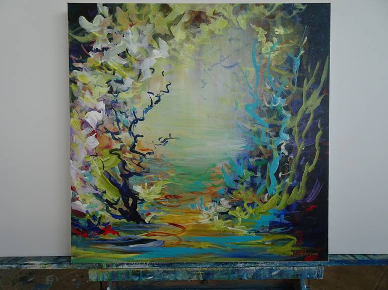 Original Abstract Garden Painting by Sveta Osborne