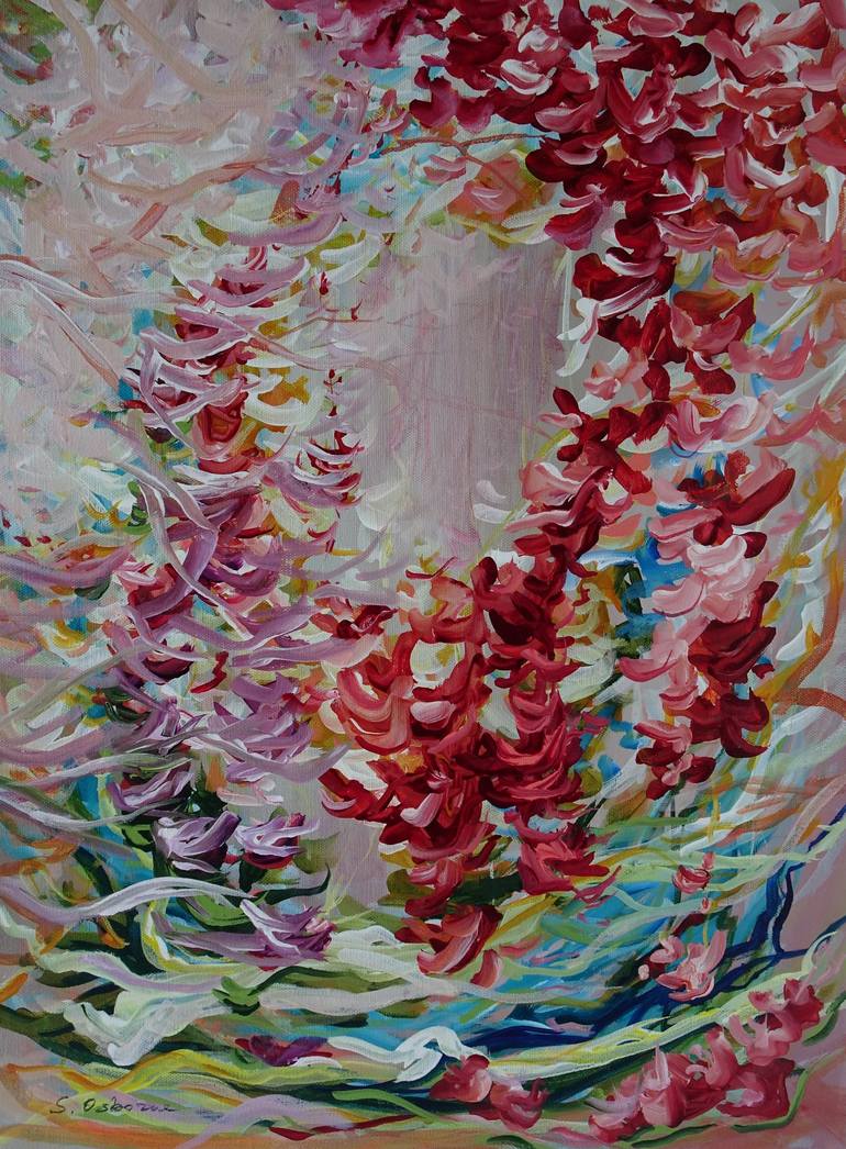 Magic Garden #263. Abstract Floral Original Painting on Canvas