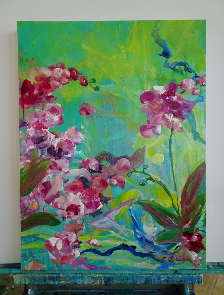 Original Abstract Expressionism Floral Painting by Sveta Osborne