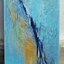 This is an original abstract contemporary painting presented on a gallery wrapped canvas. There are multiple layers of acrylic paint, heavy texture, blue, teal and gold colors.
Only high quality artist grade acrylic paint and mediums are used. 
The painting is hand signed and dated on the back.
Painting is stretched on a supported 1.5 inch thick wooden frame. 
The edges are painted off-white, it is wired and ready to hang. 
The painting has a clear gloss UV protective finish coat.
Certificate of Authenticity included.

Thank you for your interest in my work.

Best,
Sveta Osborne