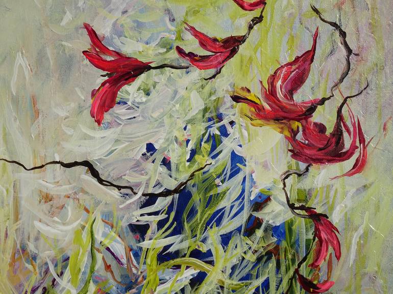 Original Abstract Expressionism Floral Painting by Sveta Osborne