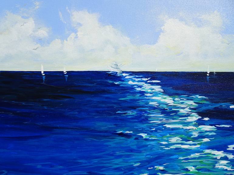 Original Abstract Expressionism Seascape Painting by Sveta Osborne