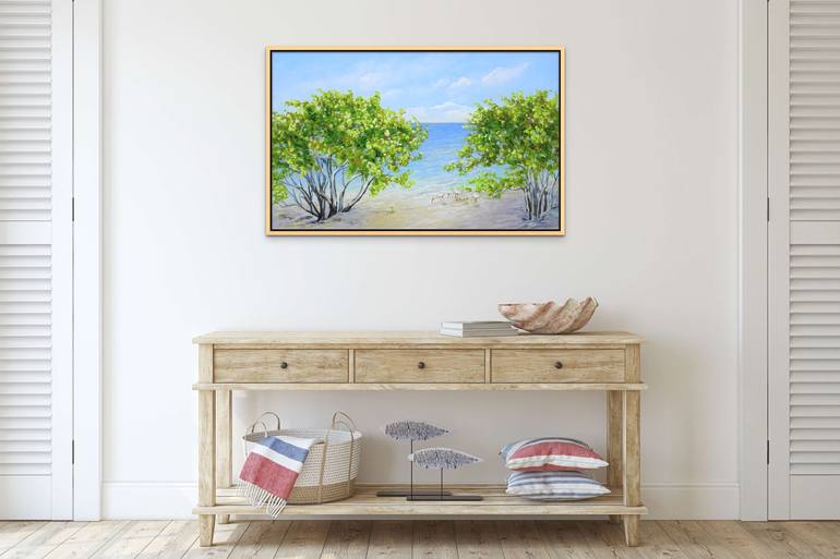 Original Expressionism Beach Painting by Sveta Osborne