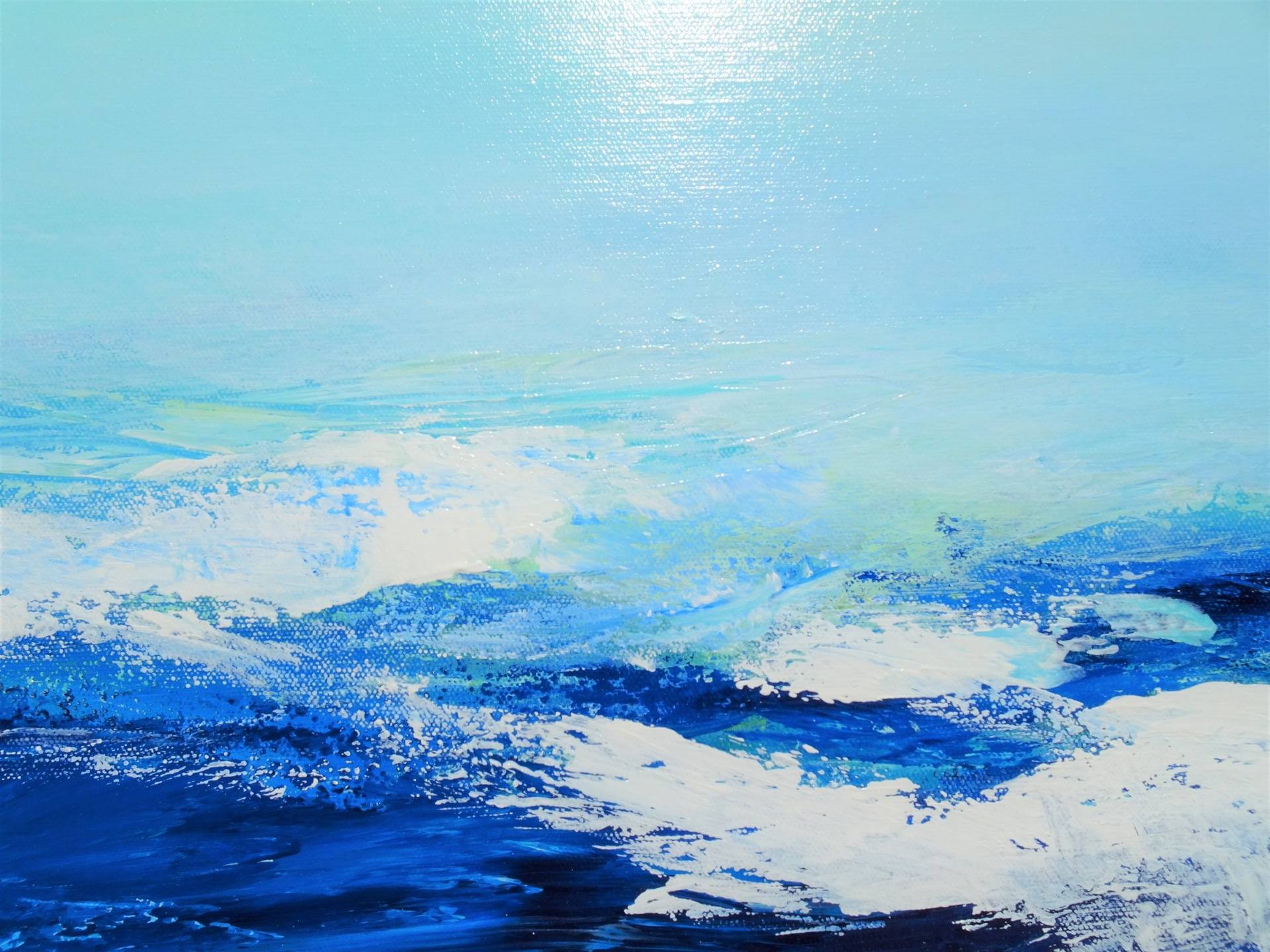 Blue Ocean. Learn to Paint an Acrylic Seascape Abstract. 