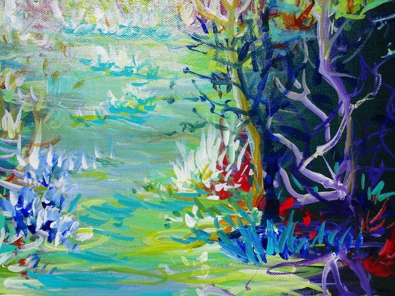 Original Abstract Expressionism Garden Painting by Sveta Osborne