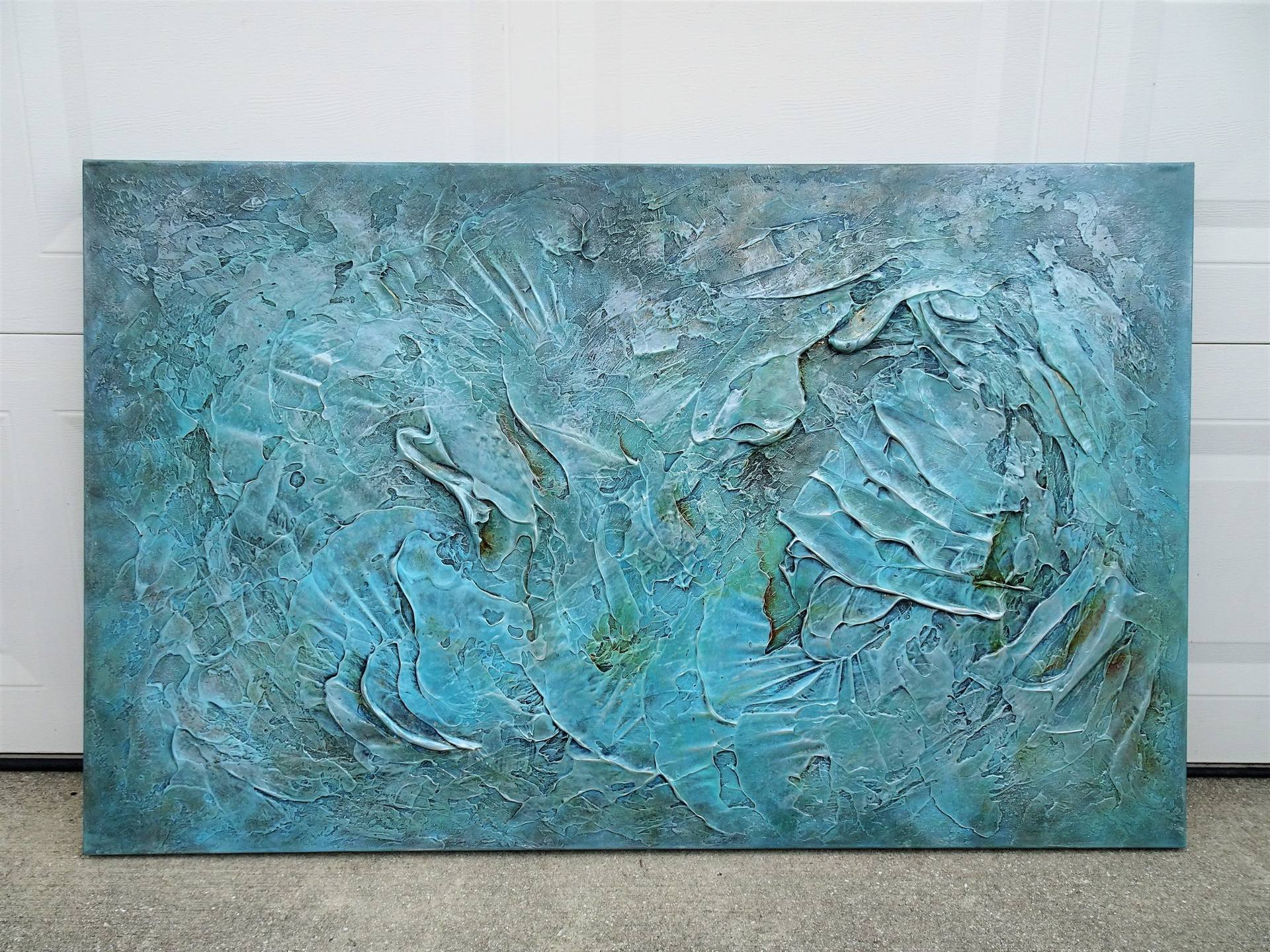 Textured Art, Art With Texture, With Textured Paint, Blue and Green Art, Aqua  Art, Aqua, Pictures, Abstract Art, From Australia, 90cmx60cm 