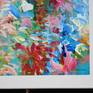 Floral Abstract Acrylic Painting on Canvas of Tropical Flowers