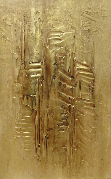 FELICITY II. Gold Abstract Textured Interior 3D Luxury Painting thumb