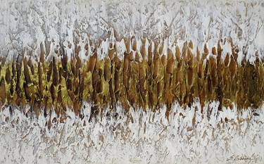 GROUNDED IN GOLD II. Gold Beige Bronze Large Abstract Painting thumb