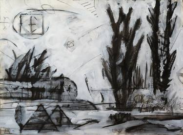 Original Abstract Landscape Drawings by William Leidenthal