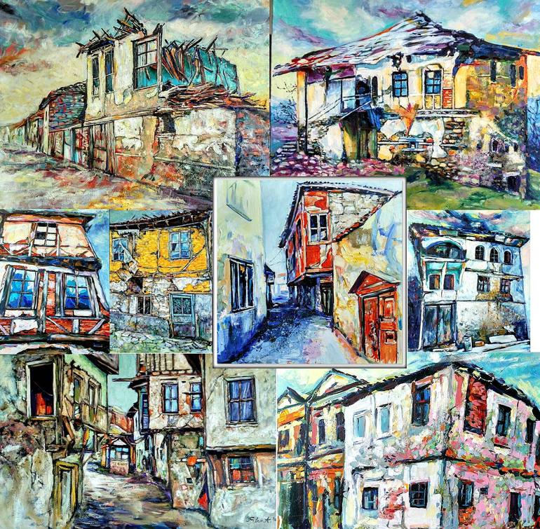 Original Figurative Architecture Painting by Ana Filev